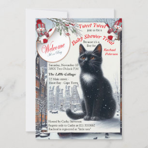 Winter Celebrations in the Snow, with Kittens Invitation
