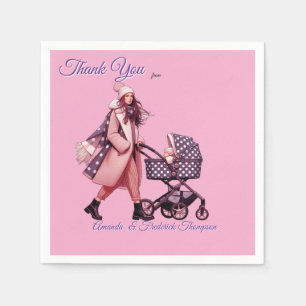 Winter Celebrations in the Snow, with Kittens Napkins