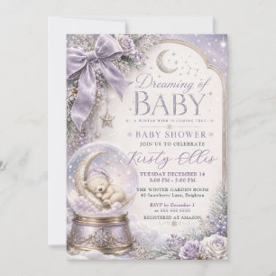 Winter Celestial Snowglobe Baby Shower Invitation