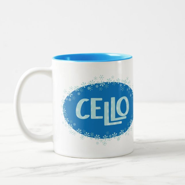 Winter Cello Two-Tone Coffee Mug (Left)