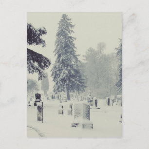 Winter Cemetery Postcard