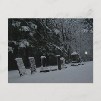 Winter Cemetery with Orb Postcard