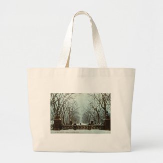 Winter Central Park NY Vintage c1910 Large Tote Bag