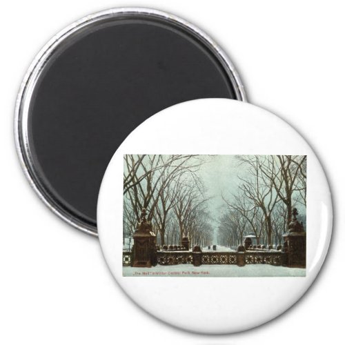 Winter Central Park NY Vintage c1910 Magnet