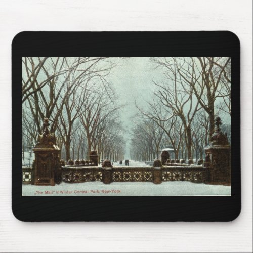 Winter Central Park NY Vintage c1910 Mouse Pad
