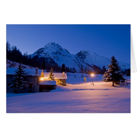 Winter chalets sunrise cards (Front Horizontal)