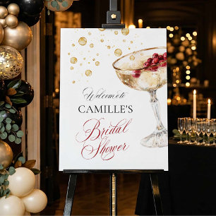 Winter Champagne Bridal Shower Welcome Sign