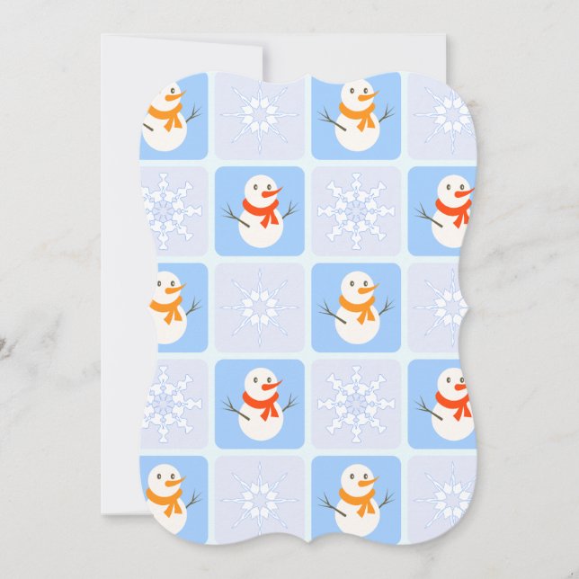 Winter checkered pattern snowman and snowflakes (Front)