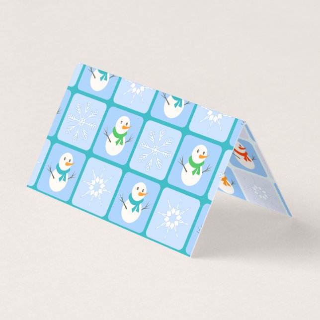 Winter checkered pattern snowman and snowflakes (Front)