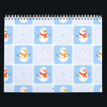 Winter checkered pattern snowman and snowflakes calendar<br><div class="desc">Winter checkered seamless pattern smowman and snowflakes</div>
