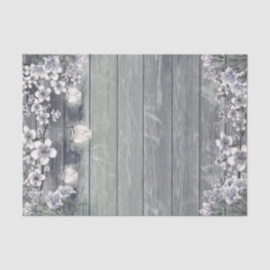 Winter Cherry Blossom Branches & Lanterns Wedding Tissue Paper