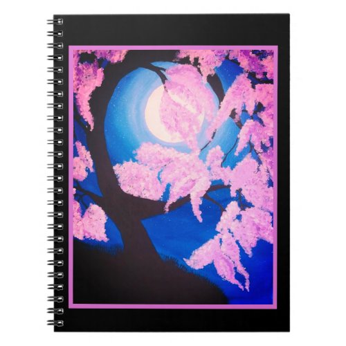 Winter Cherry Blossom Spiral Photo Notebook