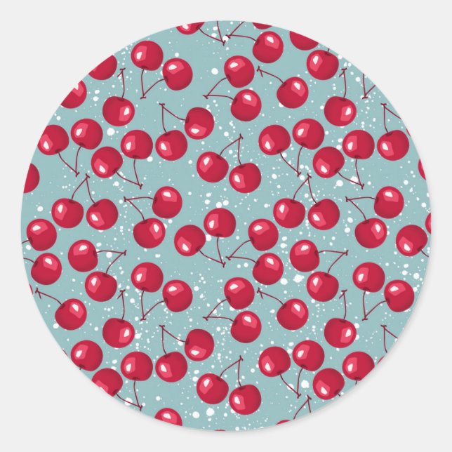 Winter cherry.  classic round sticker (Front)