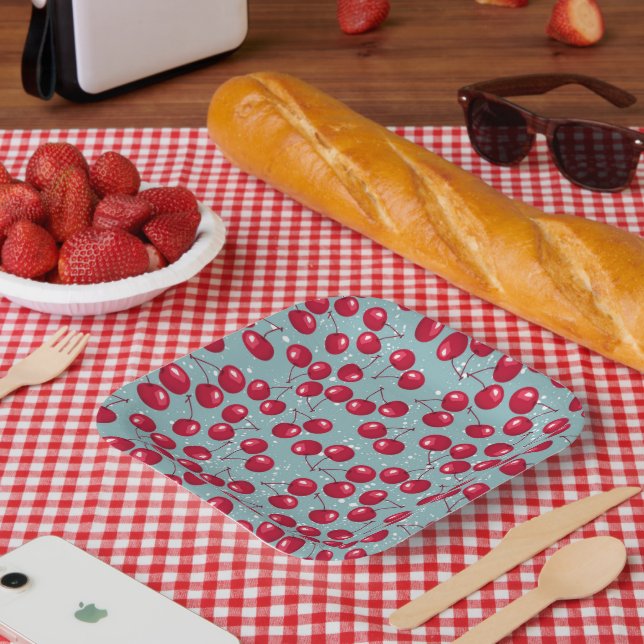 Winter cherry.  paper plates (Picnic)