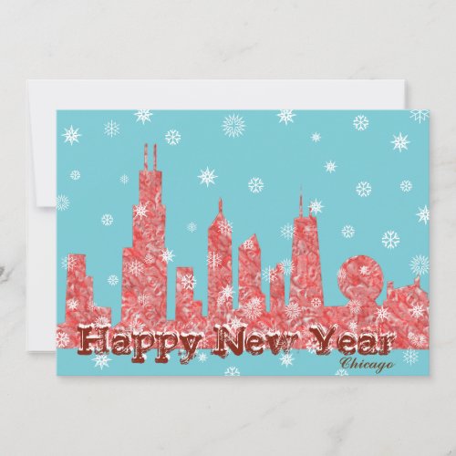 WInter Chicago Skyline Holiday card