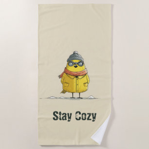 Winter Chick – Cute Cozy Animal Art Beach Towel