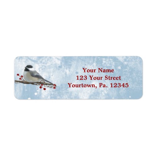 Winter Chickadee Address Label