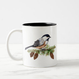 Winter Chickadee Two-Tone Coffee Mug