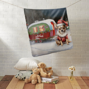 Winter Chihuahua Caravan Christmas Adventure Baby Blanket