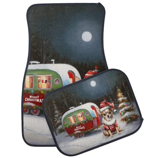 Winter Chihuahua Caravan Christmas Adventure  Car Floor Mat (Set)