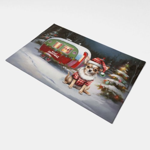 Winter Chihuahua Caravan Christmas Adventure  Doormat