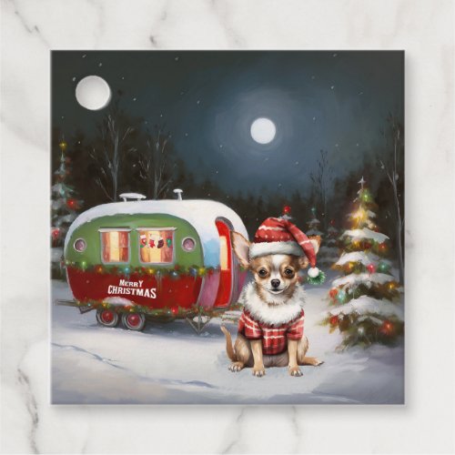 Winter Chihuahua Caravan Christmas Adventure  Favor Tags