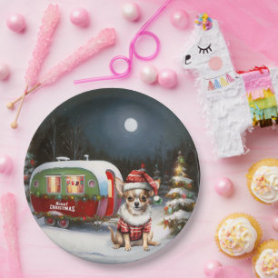 Winter Chihuahua Caravan Christmas Adventure  Paper Plates