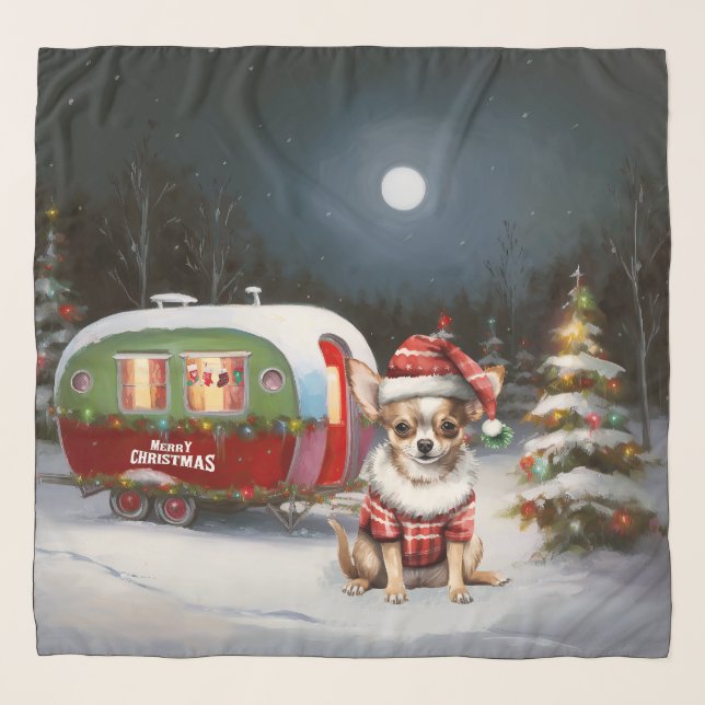 Winter Chihuahua Caravan Christmas Adventure  Scarf (Front)