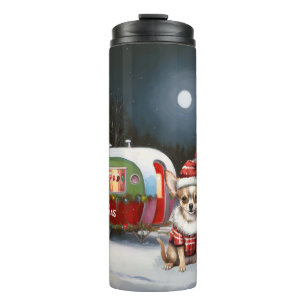 Winter Chihuahua Caravan Christmas Adventure Thermal Tumbler
