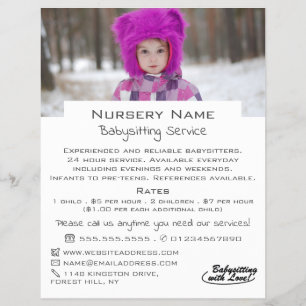 Winter Child, Babysitter, Daycare, Nursery Advert Flyer