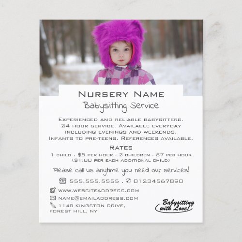Winter Child Babysitter Daycare Nursery Advert Flyer
