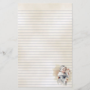 Winter Child Vintage Illustration Stationery