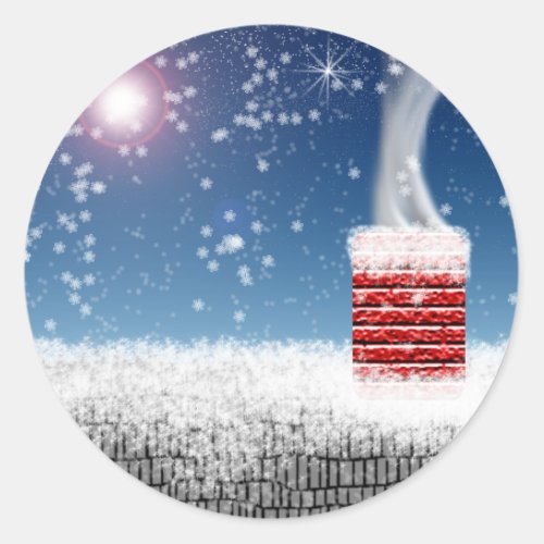 Winter Chimney Christmas Season Envelope Stickers