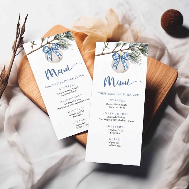 Winter Chinoiserie Bow Bridal Shower Menu (Creator Uploaded)
