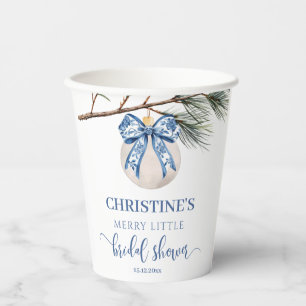 Winter Chinoiserie Bow Bridal Shower Paper Cups