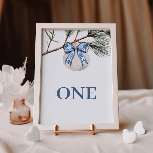 Winter Chinoiserie Bow Bridal Shower Table Number (Creator Uploaded)