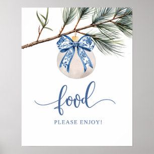Winter Chinoiserie Bow Food Party Sign