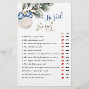 Winter Chinoiserie Bow He Said She Said Game