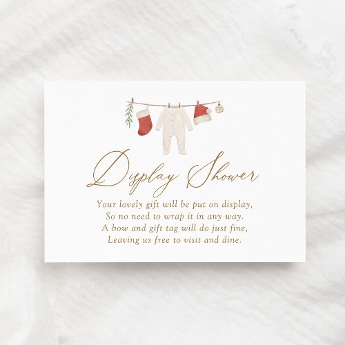 Winter Christmas Baby Clothes Display Shower Enclosure Card