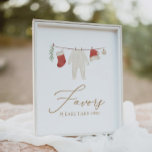 Winter Christmas Baby Shower Favors Sign<br><div class="desc">Invite friends and family to take a favor at your baby shower with this festive baby clothes themed sign.</div>