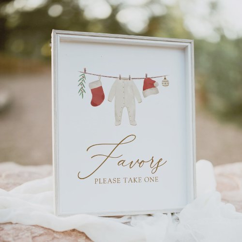 Winter Christmas Baby Shower Favors Sign