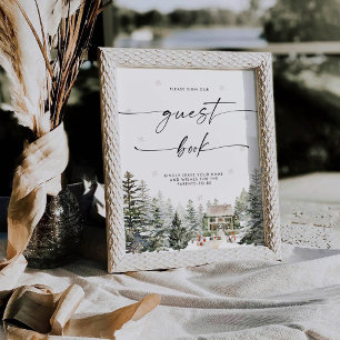 Winter Christmas Baby Shower Guest Book Sign