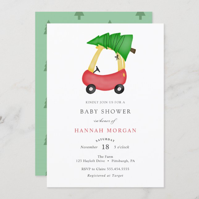 Winter Christmas Baby Shower invitation (Front/Back)