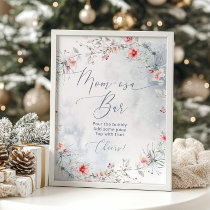 Winter Christmas baby shower mom-osa bar Poster