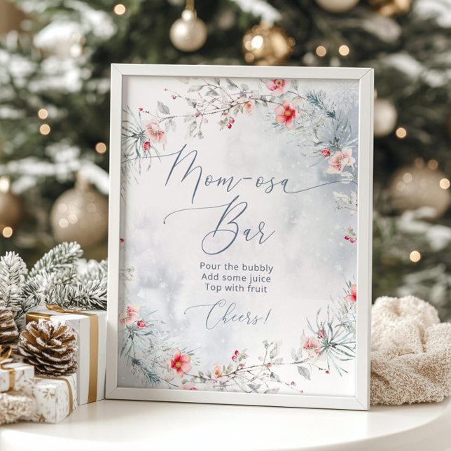 Winter Christmas baby shower mom-osa bar Poster (Creator Uploaded)