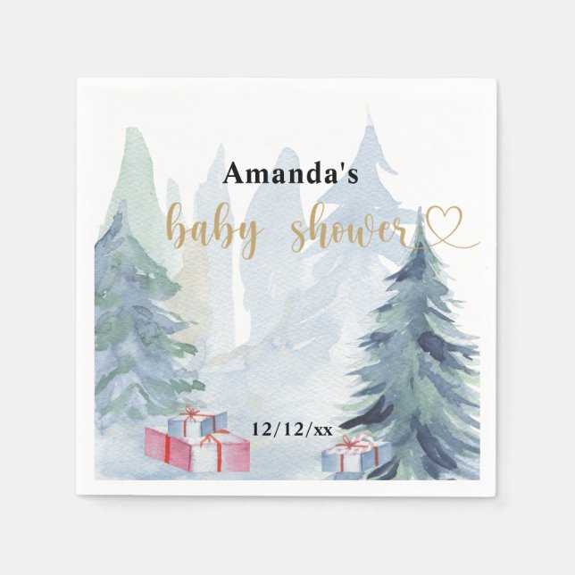 Winter christmas - Baby shower Napkins (Front)