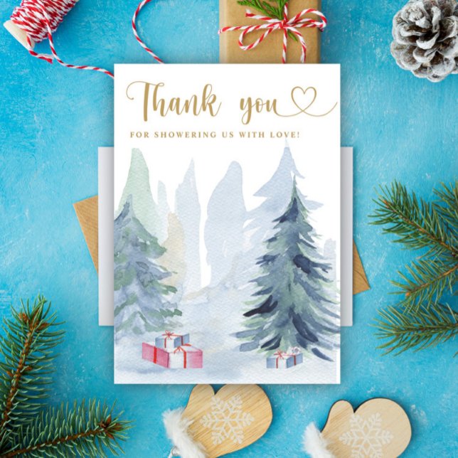 Winter christmas baby shower thank you  card (Creator Uploaded)