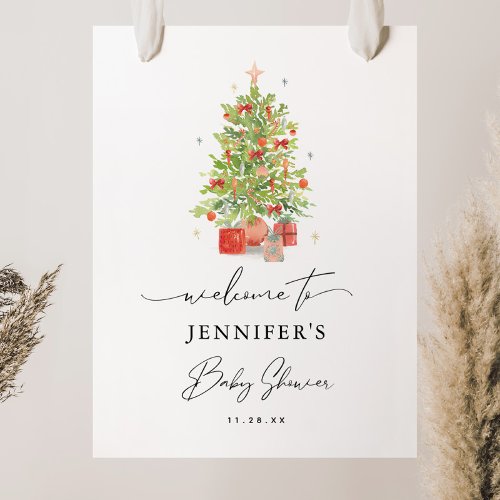 Winter Christmas Baby Shower Welcome Sign