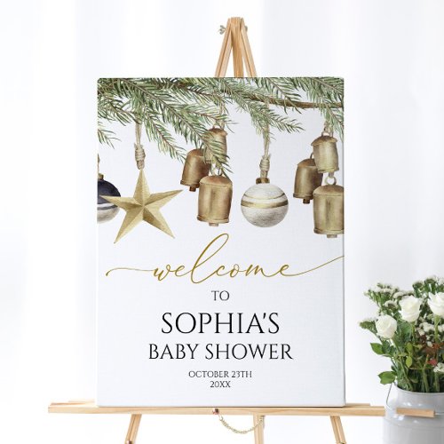 Winter Christmas Baby Shower Welcome Sign