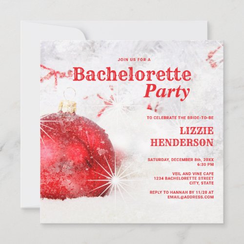 Winter Christmas Bachelorette Party Invitation